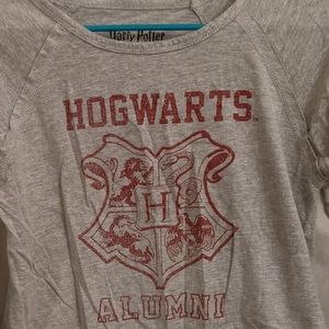Hogwarts Alumni Harry Potter T-Shirt Heather Grey Top M Y2K preppy varsity house